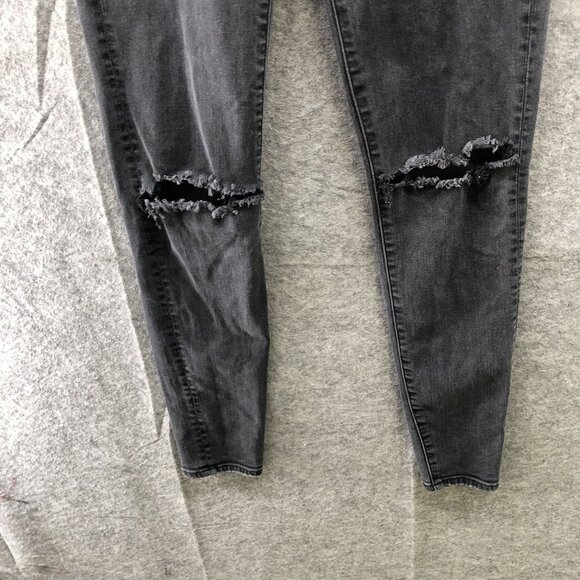American Eagle Super Hi-Rise Jegging Womens Size 4 Black Super Stretch Ripped - Picture 4 of 12